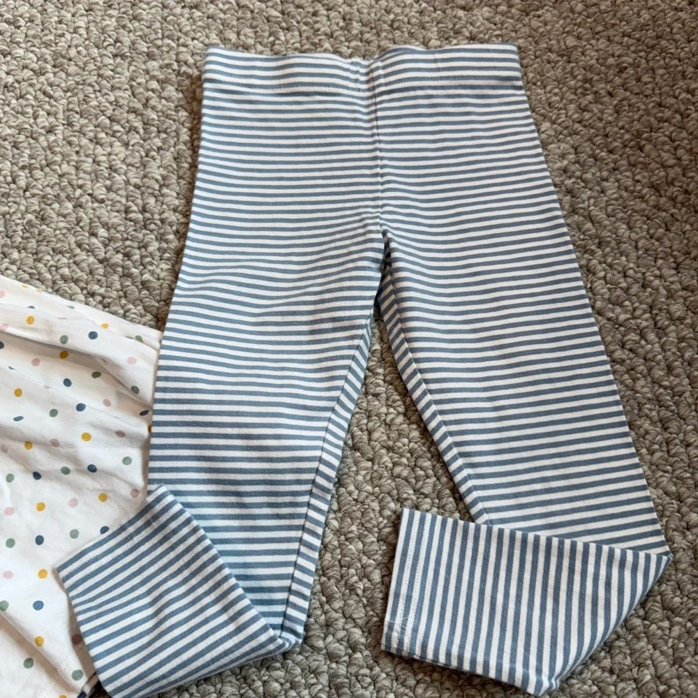 Cynthia Rowley Girls Size 3T Polka Dot Tunic and Striped Leggings Set Blue White